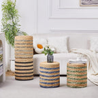 Wimarsbon Ottoman Natural Seagrass Foot Rest Stool Hand Weave Round Foot Stool - Image 7