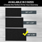 Front Door Mat, Indoor Outdoor Welcome Entryway Muddy Entrance, 48x36 Black | - Image 5