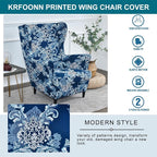 KRFOONN Wingback Chair Cover Slipcovers 2 Piece Stretch Wing Chair Covers - Image 5