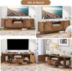 Mxtxmy 70" Fluted TV Stand for Tvs up to 80", Mid-Century Modern Entertainment - Image 6