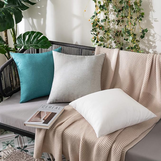 MIULEE Pack of 2 Decorative Outdoor Solid Waterproof Throw Pillow Covers Faux - Image 4