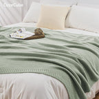CozeCube Sage Green Seed Stitch Throw Blanket 60"x80", Farmhouse Decor | Blanket - Image 2