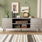 JUMMICO TV Stand for 65 Inch TV, Mid Century Modern TV Stand, Entertainment - Image 6