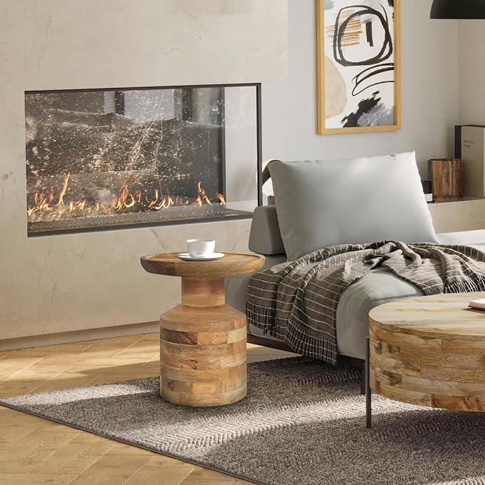 SIMPLIHOME Haynes 16-inch Wide Solid Mango End Table in Natural, Handcrafted - Image 2