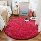 OLANLY Red Round Rugs for Bedroom - Image 3