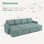 HONBAY Modular Sectional Sleeper Sofa - Image 2