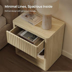 SICOTAS Night Stand Set 2 with Large Drawer 24" Tall Fluted Modern Nightstands - Image 6