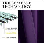 NICETOWN Royal Purple Blackout Curtains 48 inches Length - Image 3