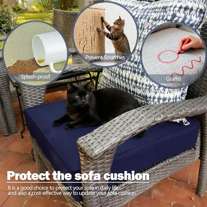 Outdoor Cushion Covers 16x16x2.5 inch, Wicker Chair - Image 6