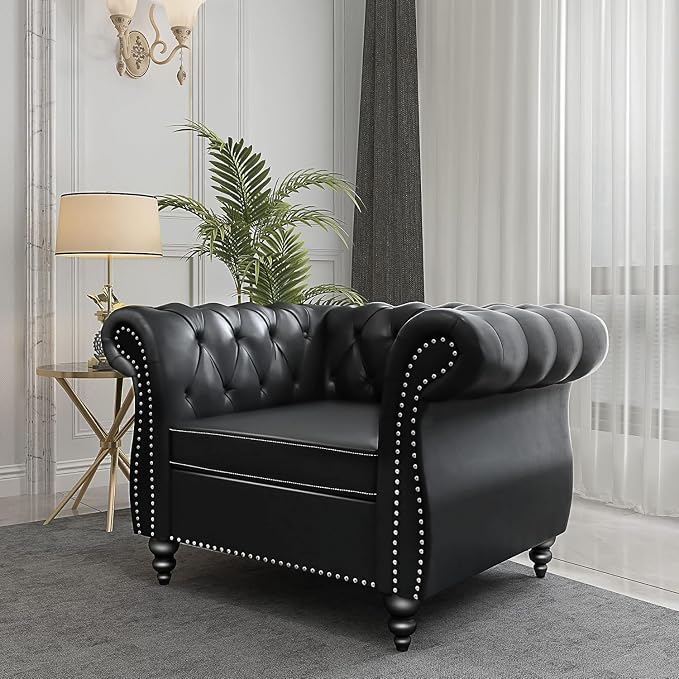 AVZEAR Leather Upholstered Armchair, Single Sofa Chair by AVZEAR