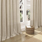 Eggshell Beige Linen Curtains 80 Inch Length - Image 5