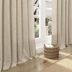 Eggshell Beige Linen Curtains for Living Room 100 Inches Long Light Filtering - Image 5