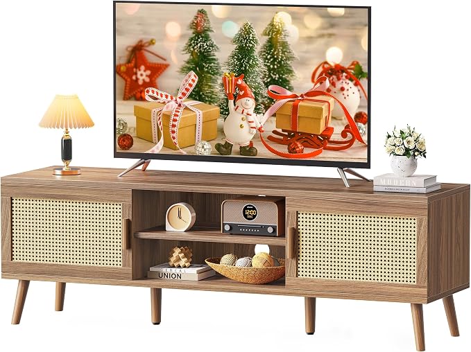 SUPERJARE Boho TV Stand for 65 Inch TV, Entertainment Center by SUPERJARE