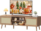 SUPERJARE Boho TV Stand for 65 Inch TV, Entertainment Center by SUPERJARE