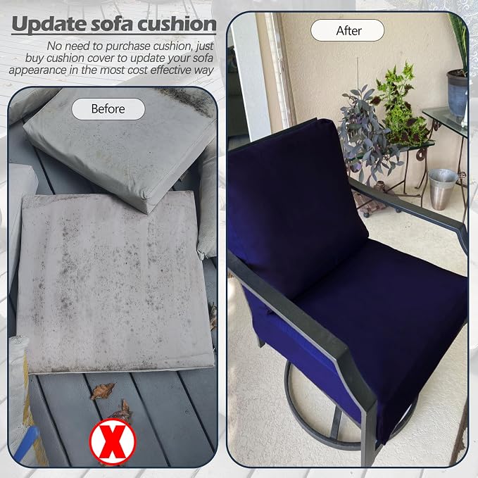 Sqodok Outdoor Cushion Covers 22x22 inch, Wicker Chair - Image 8