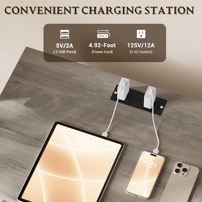 BORNOON 30.5" Nightstand with Charging Station, 3-Drawer Fluted Bedroom Chest - Image 5