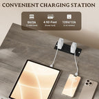 BORNOON 30.5" Nightstand with Charging Station, 3-Drawer Fluted Bedroom Chest - Image 5