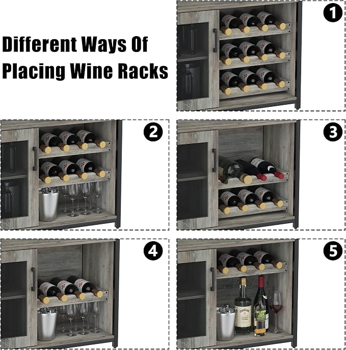 Takywep Wine Bar Cabinet, Coffee Bar Cabinet - Image 5