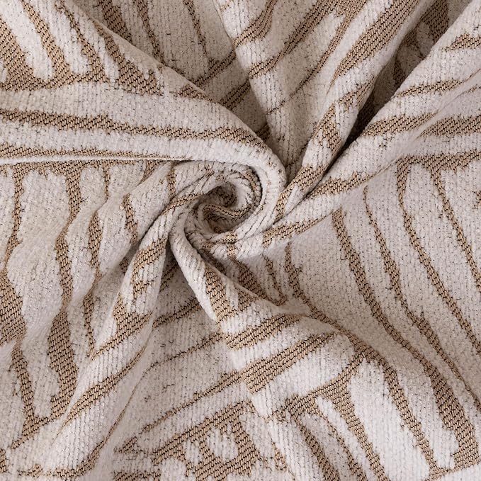 VClife Boho Couch Cover, Abstract Cream and Khaki Line Geometric Jacquard Couch - Image 8