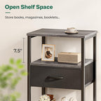 Huuger Night Stand with Fabric Drawer, Side Table with Mesh Shelf, Bedroom - Image 7
