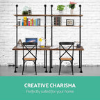 Computer Desk with Storage Shelves, Home Office Writing Desk, Bookshelf Laptop - Image 5