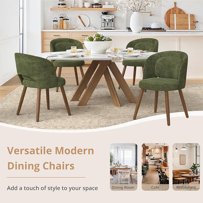 LUE BONA Dining Chairs Set of 6, Modern Upholstered Kitchen Chairs - Image 5