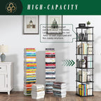 5-Tier Rotating Bookshelf, Freestanding Corner Bookshelf Industrial Style - Image 3