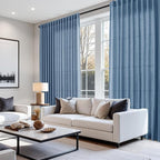 Stone Blue Linen Curtains 120 Inch Extra Long - Image 7