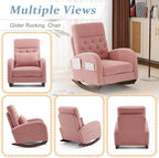 VINGLI Teddy Fleece Low Seat Rocking Chair, Boucle Upholstered Nursery Glider - Image 6