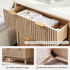 T4TREAM Fluted 3 Drawer Dresser, Curved Profile Design, Wood Drawer Organizer - Image 6