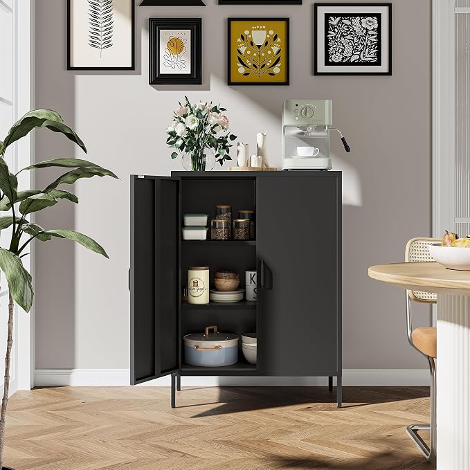 Bevivog Metal Locker Storage Cabinet, Home Office Metal Storage Cabinet Small - Image 7