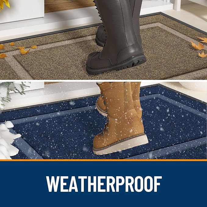 OLANLY Front Door Mat Outside 29.5x17, All-Season Heavy-Duty Rubber Doormat | - Image 3