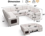 Vipbear 111" Modular Sectional Sleeper Sofa - Image 3