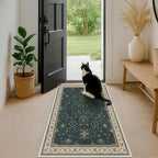 Dark Green Oushak 3x4 Large Entryway Rug - Image 7
