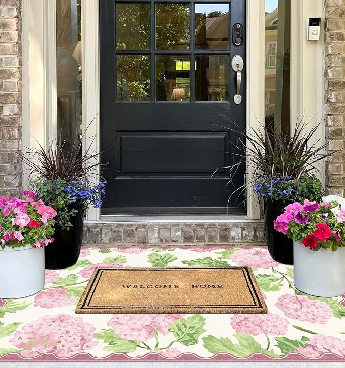 3x5 Pink Entryway Rug, Washable Indoor Outdoor Mats - Image 8
