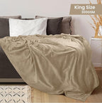 Utopia Bedding Ultra Soft Fleece Bed Blanket King Size Camel | Microfiber Plush - Image 2
