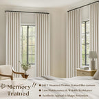 Cream Beige Linen Black Out 96 Inch Curtains - Image 2