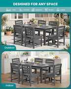 SERWALL Patio Dining Sets for 6 Person, HDPE Dining Set - Image 8