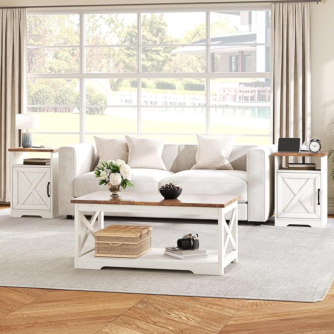 AMERLIFE 3-Piece Farmhouse Living Room Table Set by AMERLIFE