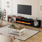 Extendable TV Stand with 50" Electric Fireplace, Modern LED Entertainment - Image 3