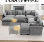 113'' V Shaped Cloud Sectional Sofa, Oversized Deep Seat Couches - Image 7