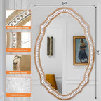 24x35 Inch Wooden Oval Mirror for Bathroom Over Sink, Rustic Farmhouse - Image 8