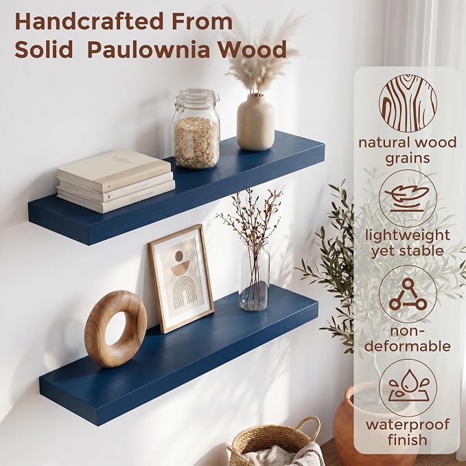 fuqing Dark Blue Floating Shelves | 24 Inch Floating Shelves - Image 4