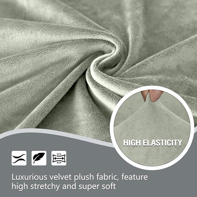 HDCAXKJ Corner Sectional Couch Covers Velvet Stretch L Shape Sofa Cover Soft - Image 3