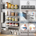 Magnetic Spice Rack for Refrigerator, 8 Pack Magnetic Fridge Shelf, Moveable - Image 3