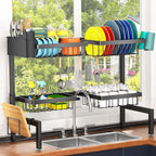 YKLSLH 4 Baskets Over The Sink Dish Drying Rack, Extendable Large Capacity Sink - Image 5