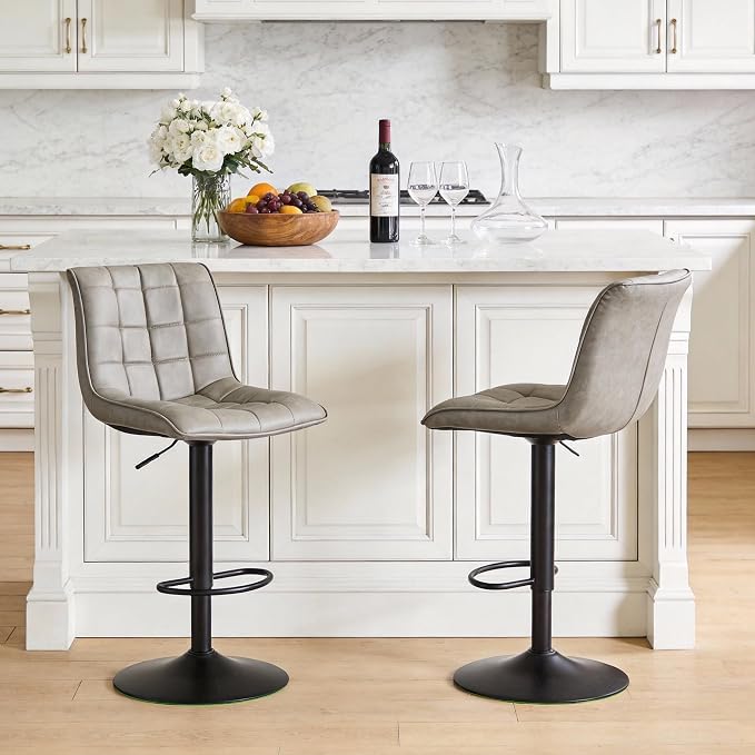 FIRAVOE Swivel Bar Stools Set of 2, Modern Adjustable Bar Stools by FIRAVOE