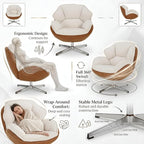 BESTANO Swivel Accent Chair, Chenille Upholstered Modern Living Room Chair - Image 4