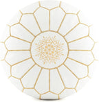Marrakesh Gallery Genuine Leather Round Pouf Unstuffed - Image 2