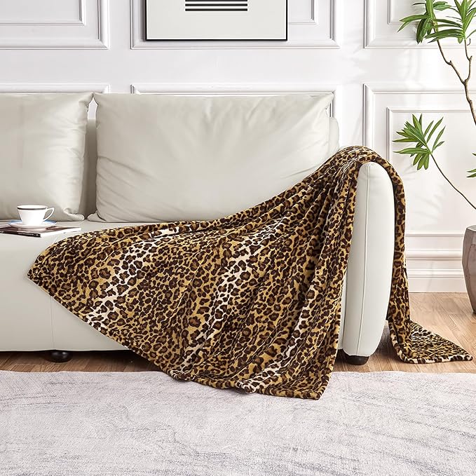 Edenleaf Leopard Print Blanket Fleece Throw - Image 3